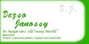 dezso janossy business card